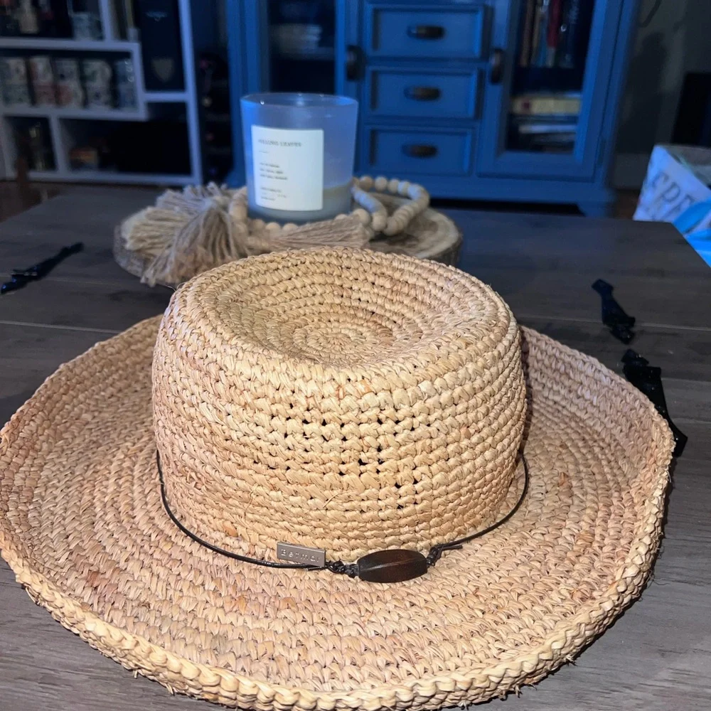 Betmar Tan Straw Hat with Pink Band - Picture 6 of 13